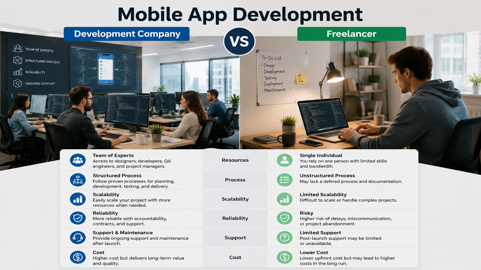 What Is the Difference Between a Mobile App Development Company and a Freelancer?