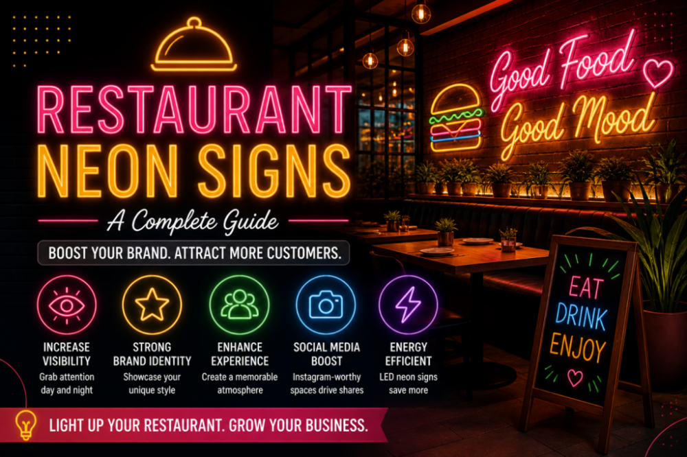 Restaurant Neon Signs: A Complete Guide to Boosting Your Brand Visibility