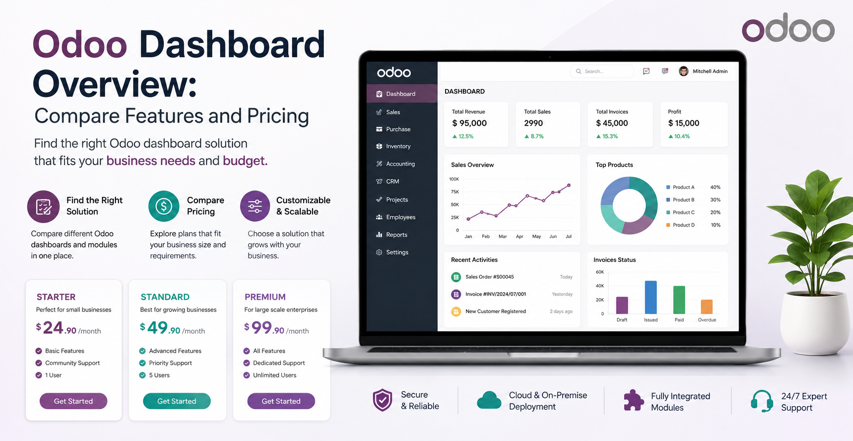 Odoo Dashboard Overview: Compare Features and Pricing 