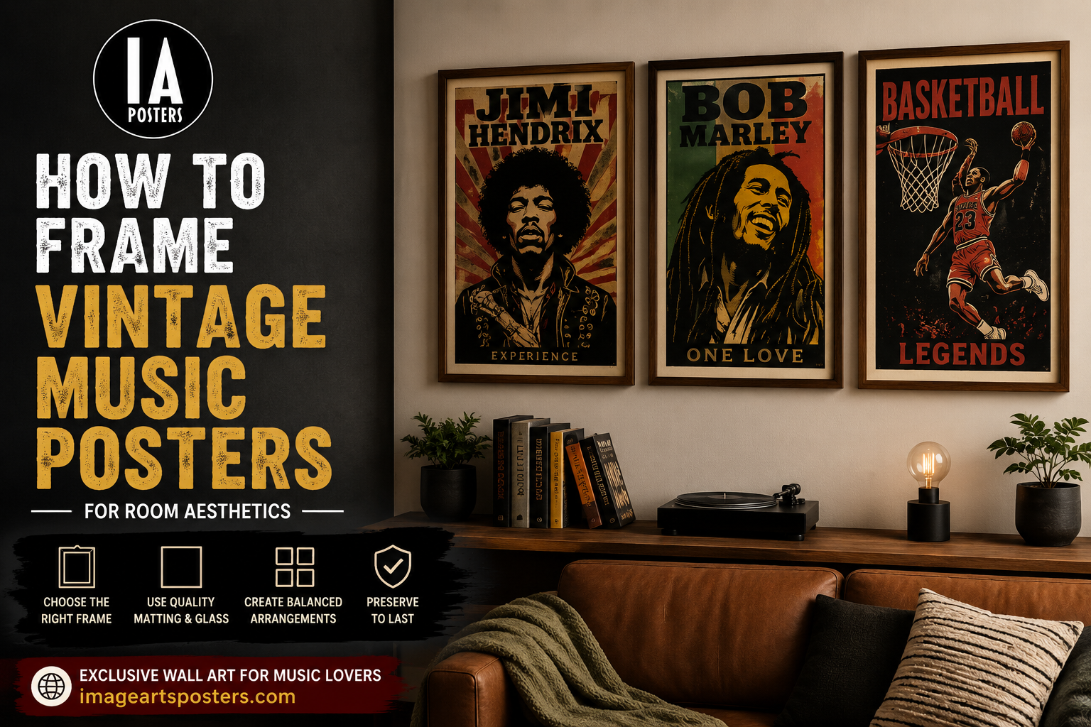 How to Frame Vintage Music Posters for Room Aesthetics